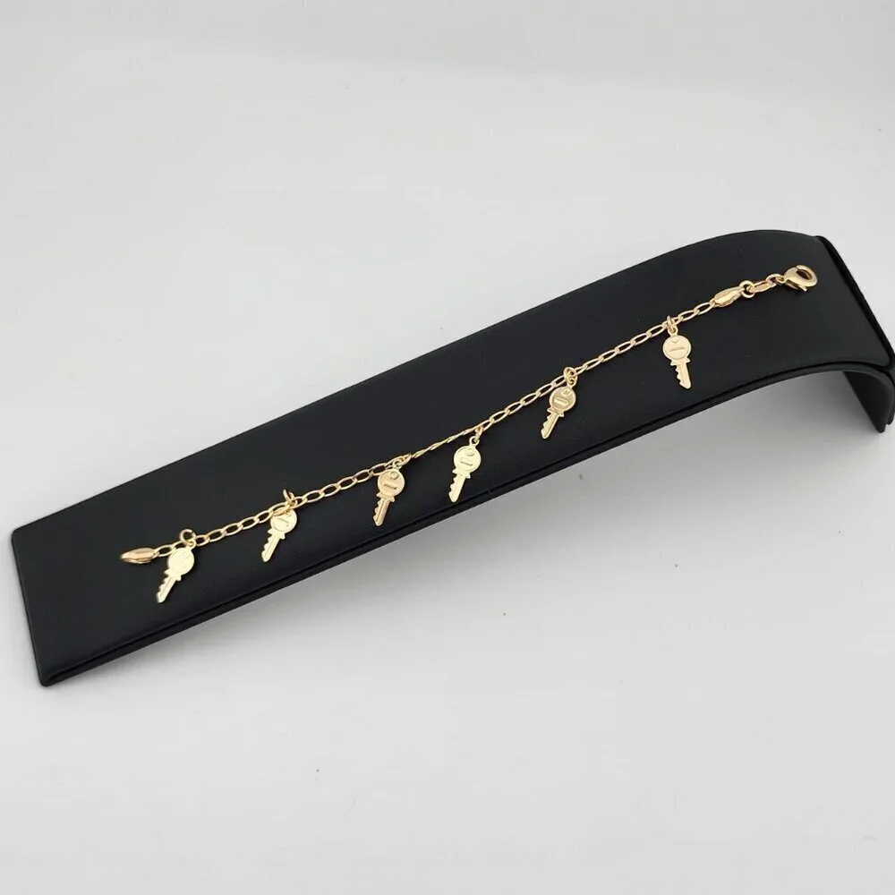 Brand New Brazilian 18k Gold Filled Multi Keys Bracelet
